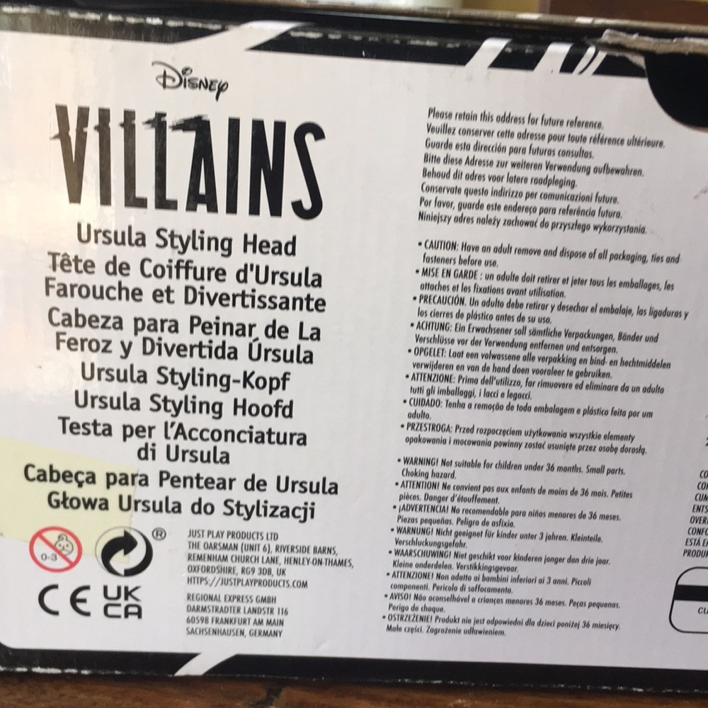 DISNEY Villains Ursula Styling Head - Purple and Black (Opened Box) Large Size - Picture 10 of 14